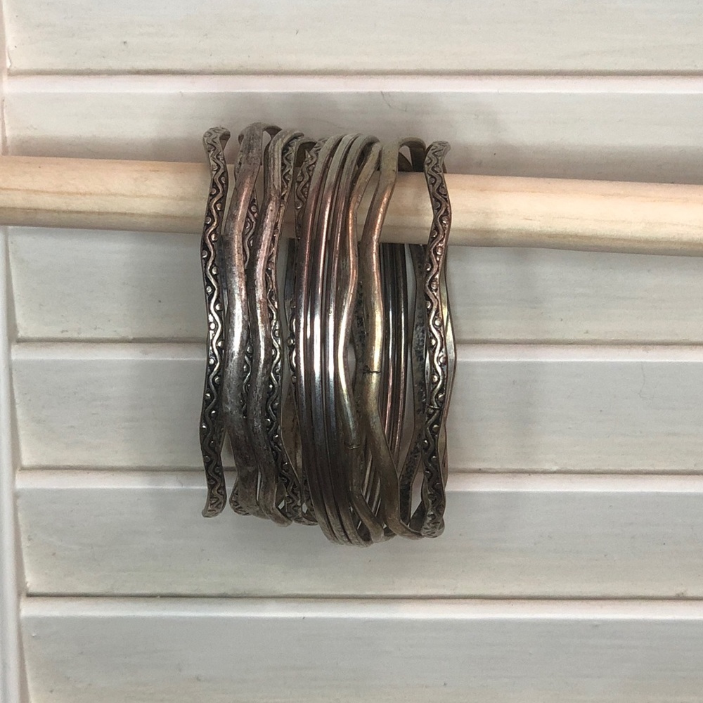 Silver bangle bracelets